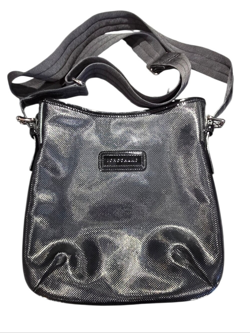 Longchamps Metallic Black Crossbody Bag - Women